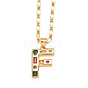 Brass Pave Colorful Cubic Zirconia Initial Pendant Necklaces FS-WG26597-06-1