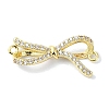 Rack Plating Brass Pave Clear Cubic Zirconia Bowknot Links KK-M282-30G-1