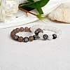 Natural White Jade Round Beaded Stretch Bracelet BJEW-SW00077-12-6