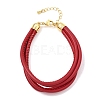 Microfiber Leather Multi-strand Cord Bracelets Makings FB-CBA983F-01G-11-1