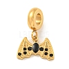 Ion Plating(IP) 304 Stainless Steel Black Enamel European Dangle Charms STAS-U005-35G-1