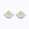 Long-Lasting Plated Brass Cubic Zirconia Charms KK-K204-012G-NF-2