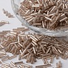 Tube Silver Lined Round Hole Glass Bugle Beads X-SEED-K001-A11-1