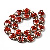 Handmade Printed Porcelain Beads PORC-F005-01E-5