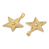 Rack Plating Brass Pave Cubic Zirconia Pendants KK-O142-52G-3