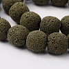 Round Synthetic Lava Beads Strands G-N0116-14mm-20-1