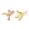 Rack Plating Brass Micro Pave Clear Cubic Zirconia Bird Connector Charms KK-C084-03G-01-2