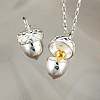 Alloy Openable Acorn Pendant Necklaces for Women FS-WG05859-01-1