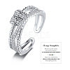 Brass Micro Pave Clear Cubic Zirconia Rotating Cuff Rings FS-WG95F24-04-1