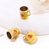 Alloy Enamel Mug Cup with Heart Miniature Ornaments LS-PW-WG9EB43-04-1