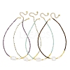 Rectangle Natural Baroque Keshi Pearl and Faceted Round Natural Mixed Stone Beaded Necklaces for Women NJEW-JN06682-2