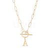 304 Stainless Steel Letter Pendant Necklaces NJEW-LP0001-52A-G-1