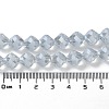 Electroplate Transparent Glass Beads Strands X-EGLA-I019-PL03-5