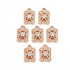Rack Plating Brass Micro Pave Clear Cubic Zirconia Charms KK-T060-56-RS-1