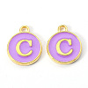 Golden Plated Alloy Enamel Charms ENAM-S118-10C-1