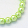 Baking Paint Pearlized Glass Pearl Round Bead Strands HY-Q003-10mm-07-2