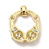 Brass Clear Cubic Zirconia Pendants KK-H433-41A-G-2