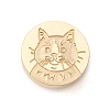 Golden Tone Wax Seal Brass Stamp Heads AJEW-U008-03G-22-1