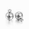 201 Stainless Steel Round Ball Charms STAS-H376-34-2