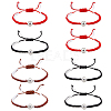 4 Sets 4 Colors Alloy Baseball Braided Bead Bracelets Set BJEW-AN0001-40-1