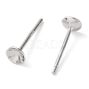 Rhodium Plated 925 Sterling Silver Stud Earring Findings STER-E068-02B-P-2