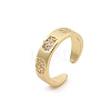 Rack Plating Brass Micro Pave Clear Cubic Zirconia Cuff Rings for Women RJEW-M028-116G-4