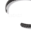 316 Surgical Stainless Steel Leaf Open Cuff Bangles for Women BJEW-P319-03B-AS-3