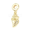 Brass Micro Pave Clear Cubic Zirconia Sea Animal European Dangle Charms LS-KK-B159-04G-04-1