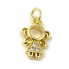 Brass Micro Pave Cubic Zirconia Charms KK-M283-18B-01-1