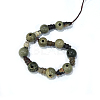 Natural Silver Leaf Jasper 3-Hole Guru Bead Strands G-K149-29-2