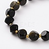 Natural Golden Sheen Obsidian Beads Stretch Bracelets BJEW-Z007-B-05-3