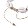 Adjustable Acrylic Shell Shape Braided Bead Bracelet for Women BJEW-JB10099-4