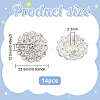 14pcs 1-Hole Alloy Shank Button FIND-FG0003-17A-2