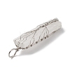 Copper Wire Wrapped Natural Selenite Big Pendants KK-E086-01P-4