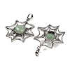 Natural Green Aventurine Spider Web Pendants G-Q163-09AS-07-2