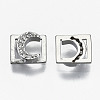 Brass Micro Pave Clear Cubic Zirconia Cabochons KK-S061-50P-NR-2