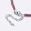 Faceted Rondelle Glass Beaded Necklaces NJEW-JN02568-06-3