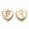 Brass Micro Pave Clear Cubic Zirconia Charms KK-N231-234F-NF-2