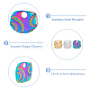 18Pcs 3 Colors 304 Stainless Steel Pendant Rhinestone Settings STAS-DC0014-13-5