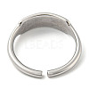 304 Stainless Steel Blank Rectangle Open Cuff Rings for Women RJEW-D022-02P-3