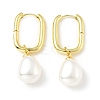 Plastic Pearl Dangle Hoop Earrings EJEW-A070-03G-1