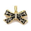 Rack Plating Brass Micro Pave Clear Cubic Zirconia Enamel Pendants KK-R160-01G-2