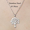 201 Stainless Steel Tree of Life Pendant Necklace NJEW-OY001-65-3