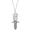 Natural & Synthetic Mixed Gemstone Bullet Pendant Necklace NJEW-JN04513-3