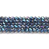 Electroplate Transparent Glass Beads Strands GLAA-H021-01B-FR05-2