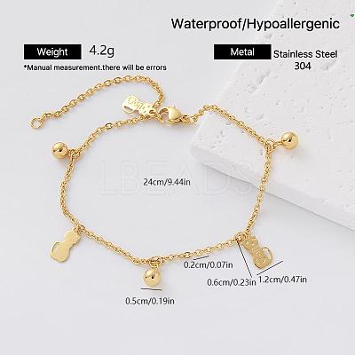 304 Stainless Steel Charm Anklets for Women RS4096-1-1