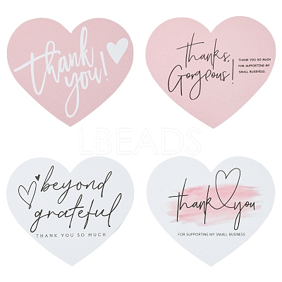 4 Bags 4 Styles Coated Paper Thank You Greeting Card DIY-FS0007-88-1