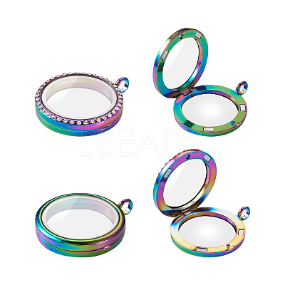 2Pcs 2 Style Alloy Magnetic Locket Pendants PALLOY-TA0002-33M-1