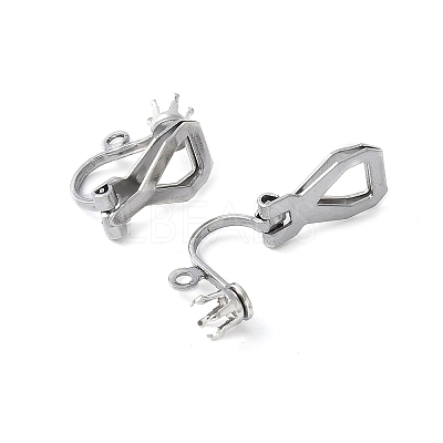 316 Stainless Steel Clip-on Earring Findings STAS-Z124-03P-1