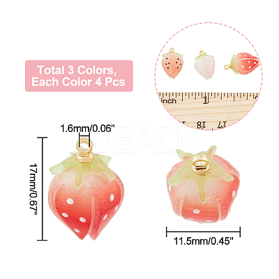 12Pcs 3 Colors Plastic Enamel Pendants KY-DC0001-10-1